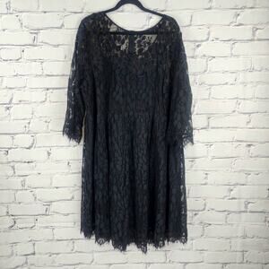 Torrid Dress Womens 26 Black Lace cut out Romantic Goth Skater Cocktail Party